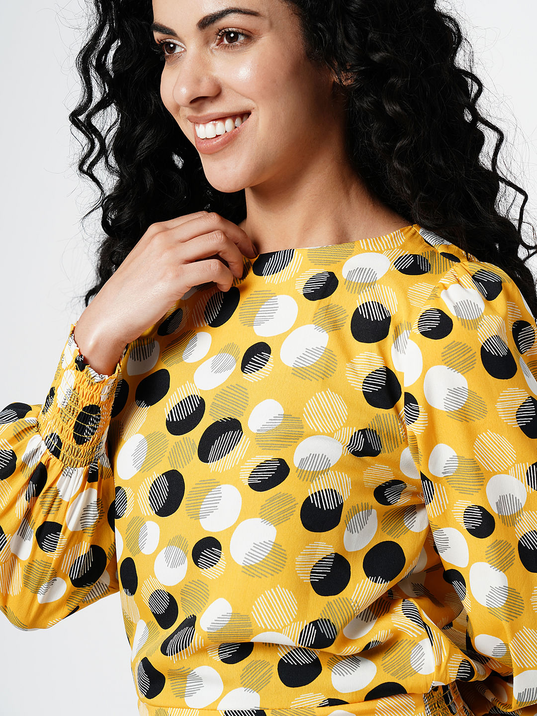 Yellow polka hot sale dot blouse