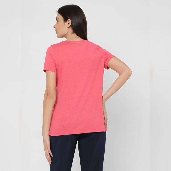 VERO MODA Pink Typography Print T-shirt
