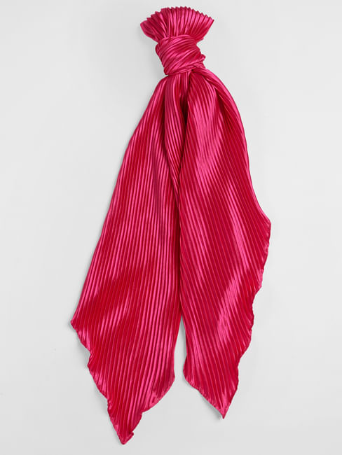Pink Pleated Scarf