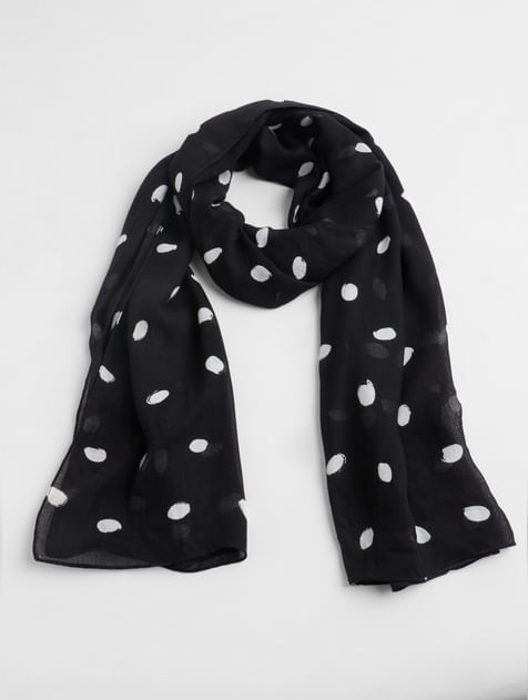 Black Dotted Scarf