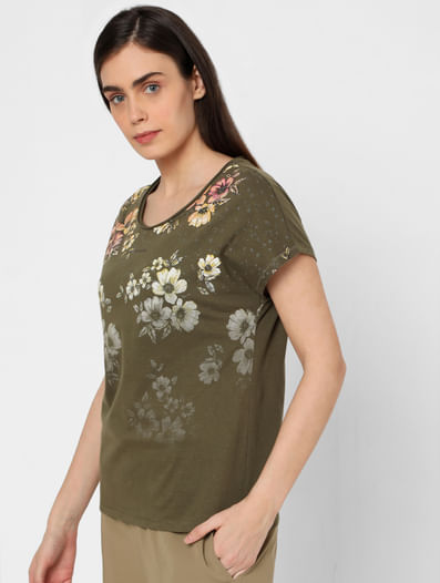 Green Ombre Floral T-shirt
