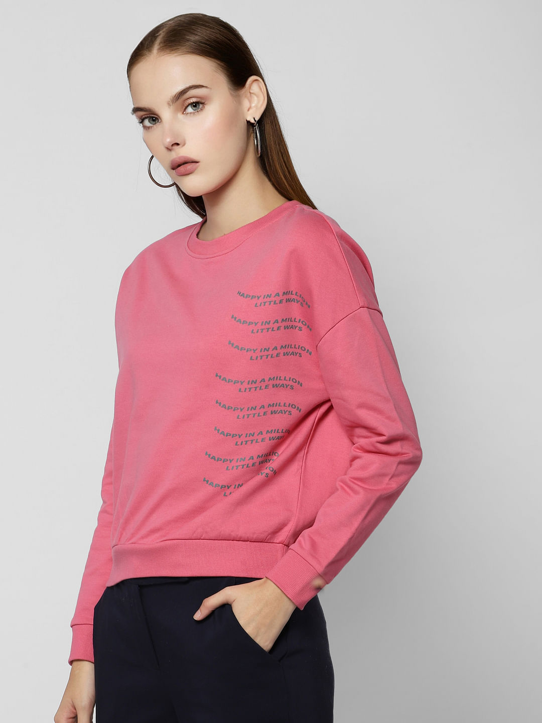 Pink 2025 slogan sweatshirt