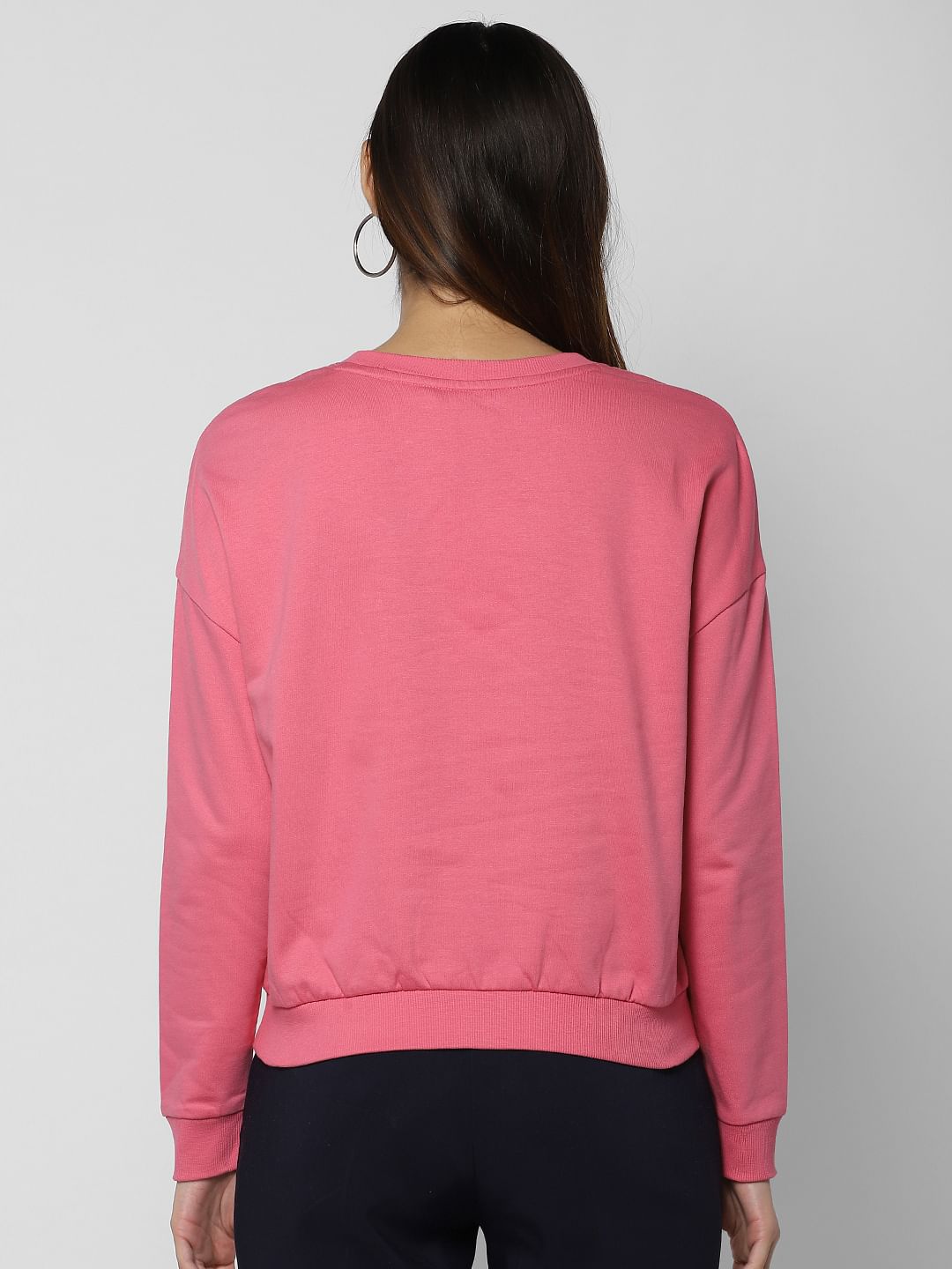 Pink hot sale slogan sweatshirt