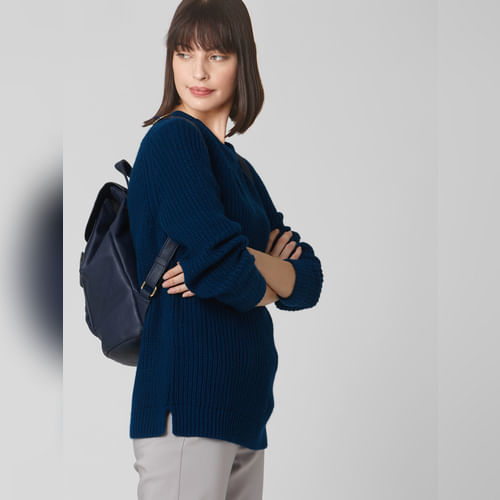 Blue Knit Pullover