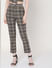 Brown High Rise Check Co-ord Pants