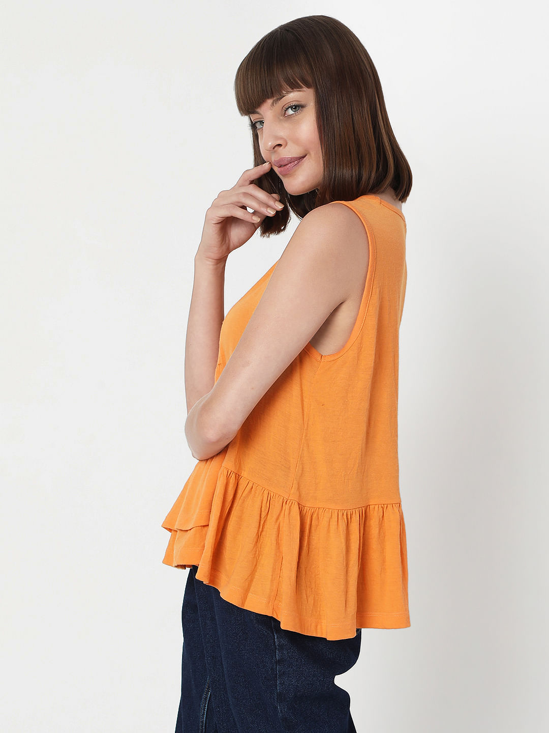 Orange cheap peplum top