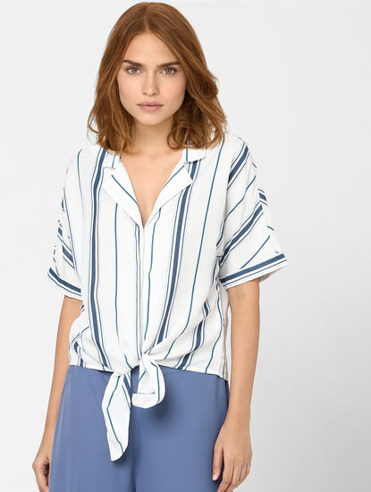 White Striped Resort Shirt 