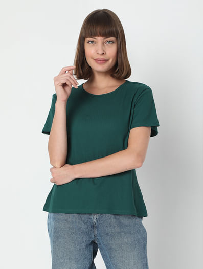 Green Ribbed T-shirt