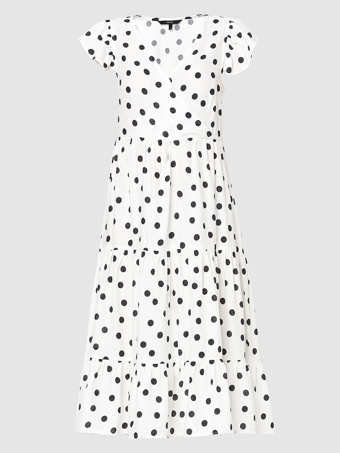 Giselle - Blue and White Polka Dot One Side Cold Shoulder Dress –  Inchperfect