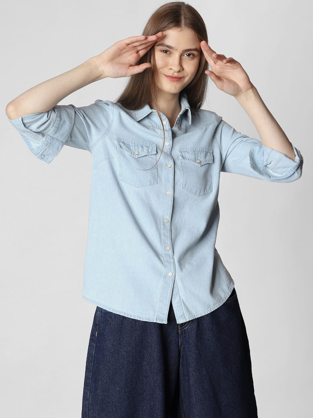 jeans shirt light blue