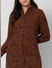 Brown Animal Print Shirt Dress