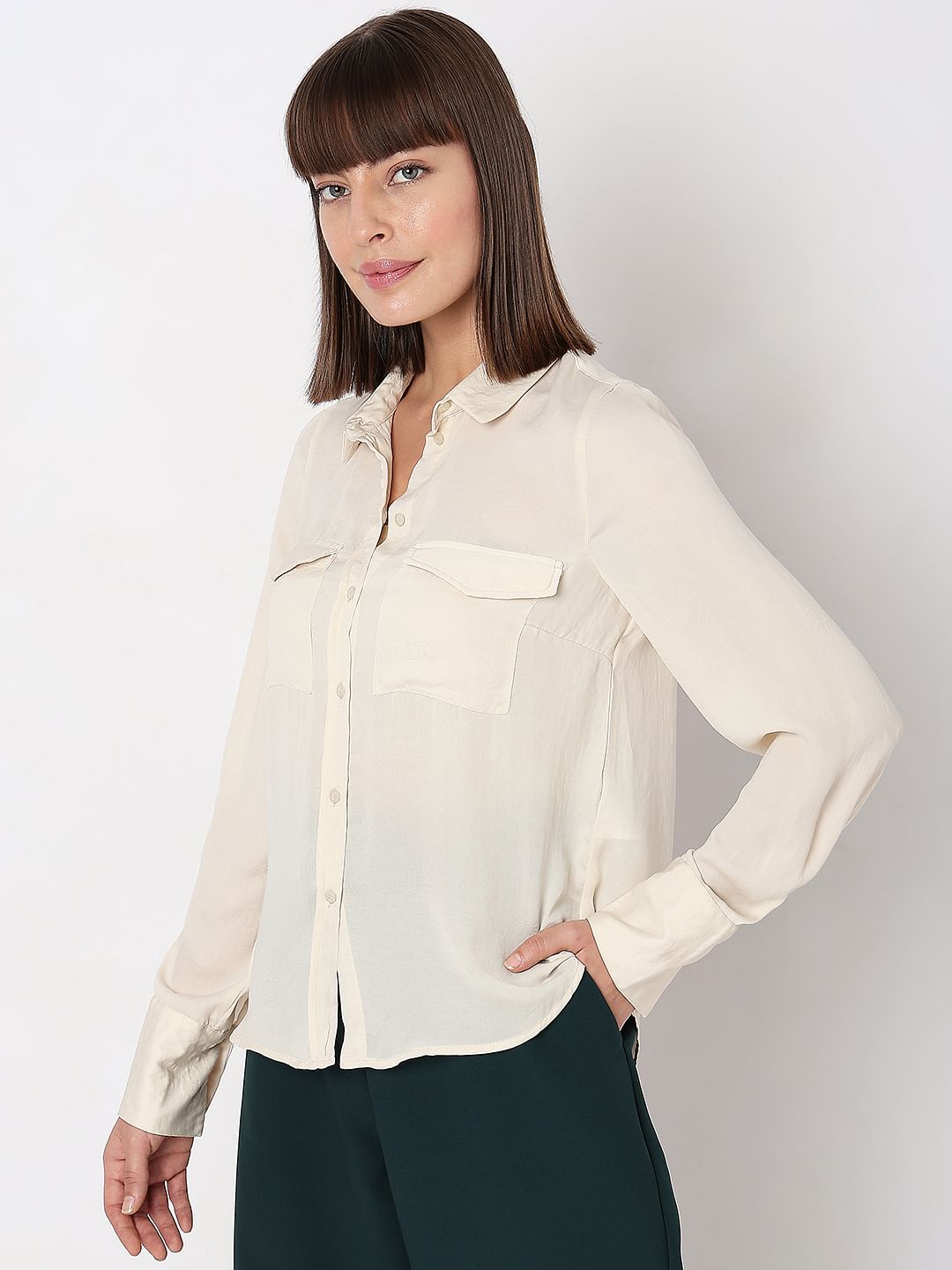 Plain discount beige shirt