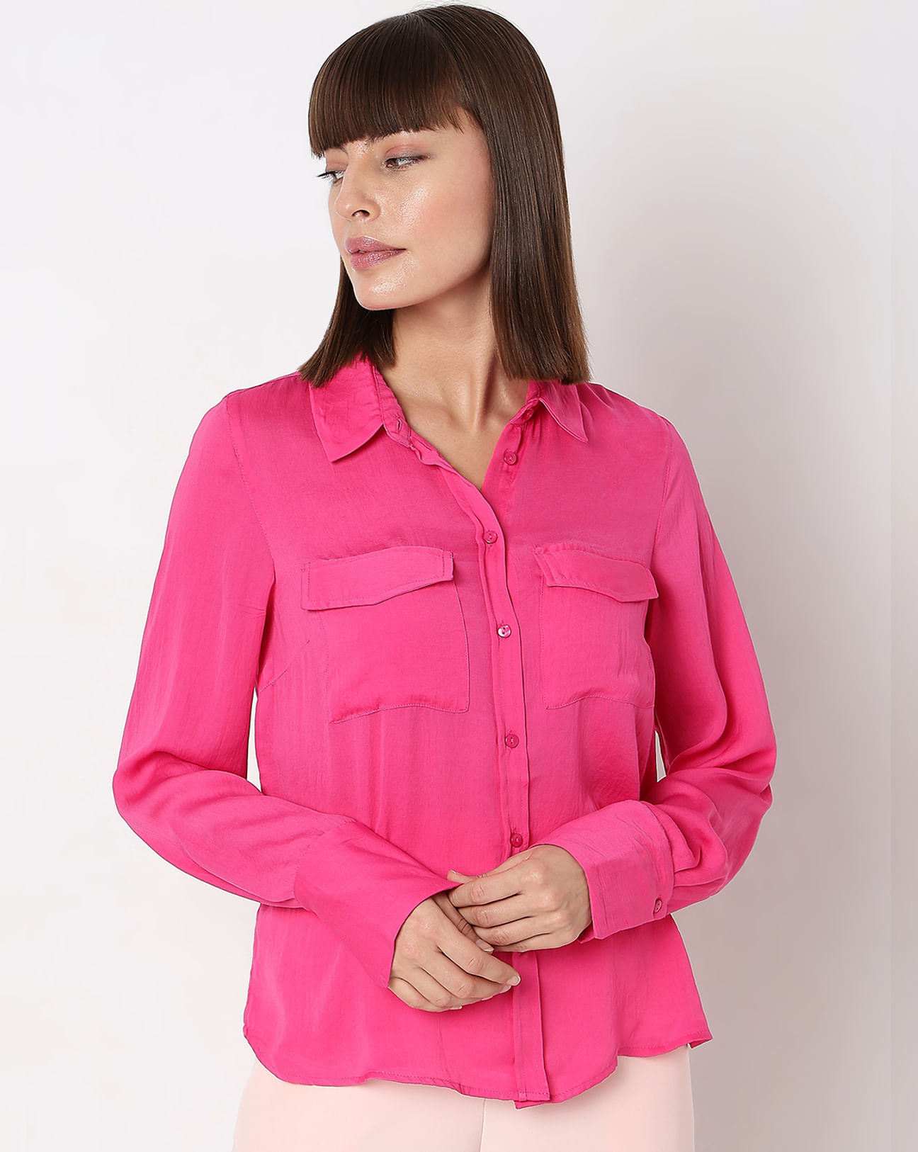 Pink Plain Coloured Shirt