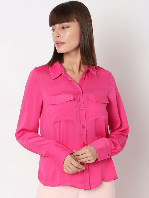 Pink Plain Coloured Shirt
