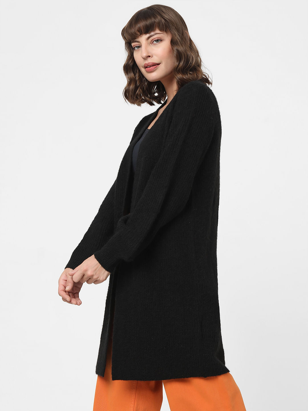 数量限定SALE LAPAUDEGEM front hole cardigan カーディガン 黒 トップス
