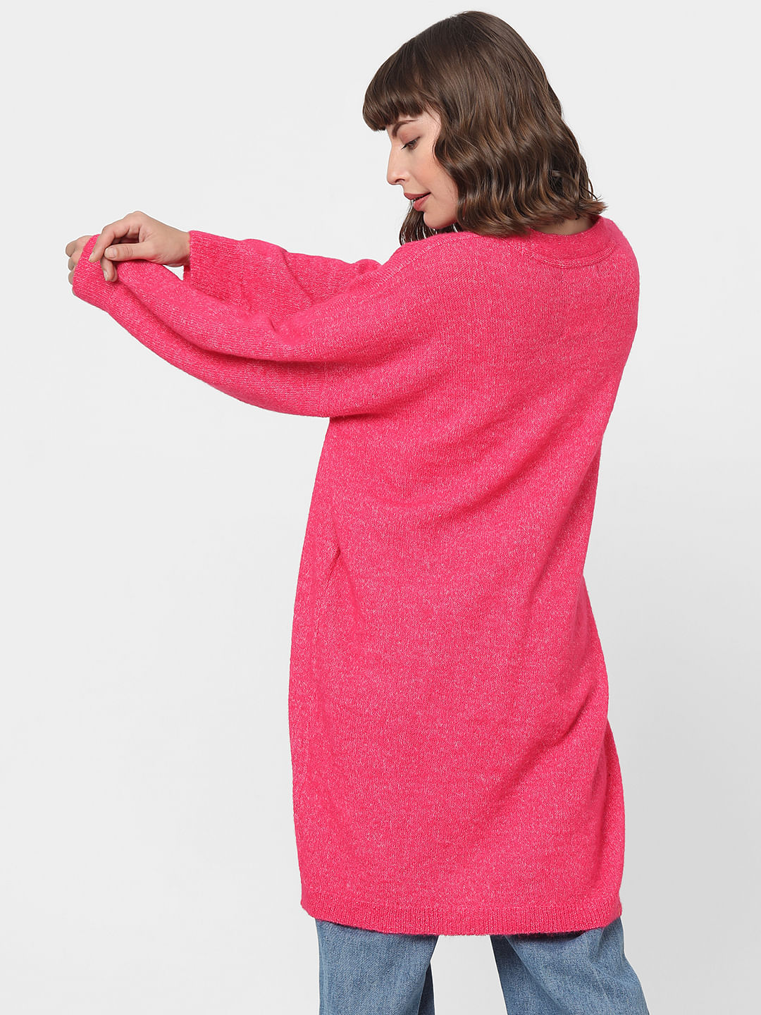 Womens bright pink on sale cardigan