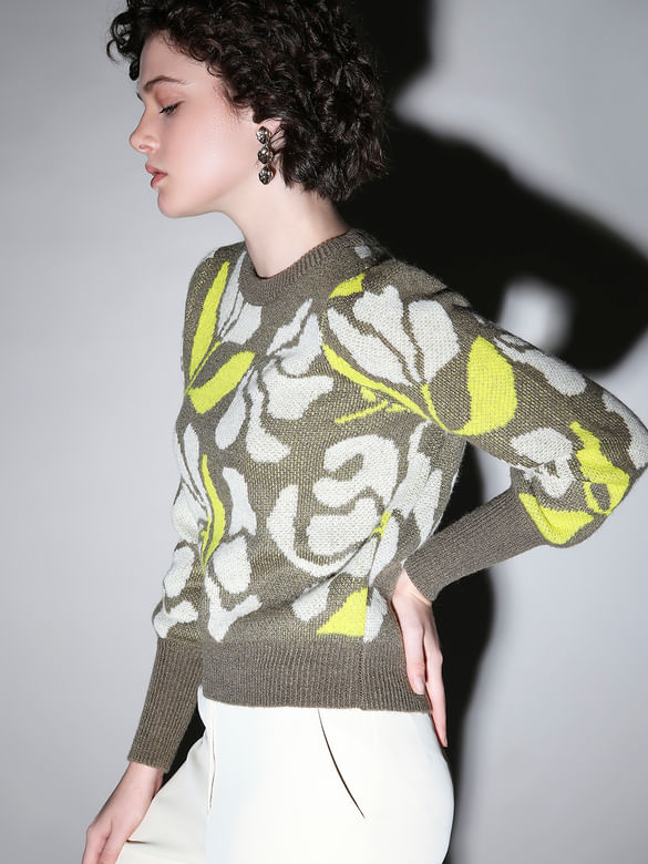 Green Printed Pullover