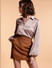 Brown Faux Suede Mini Skirt