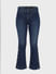 Blue Mid Rise Slit Ankle Bootcut Jeans
