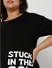 Black Slogan Print T-shirt