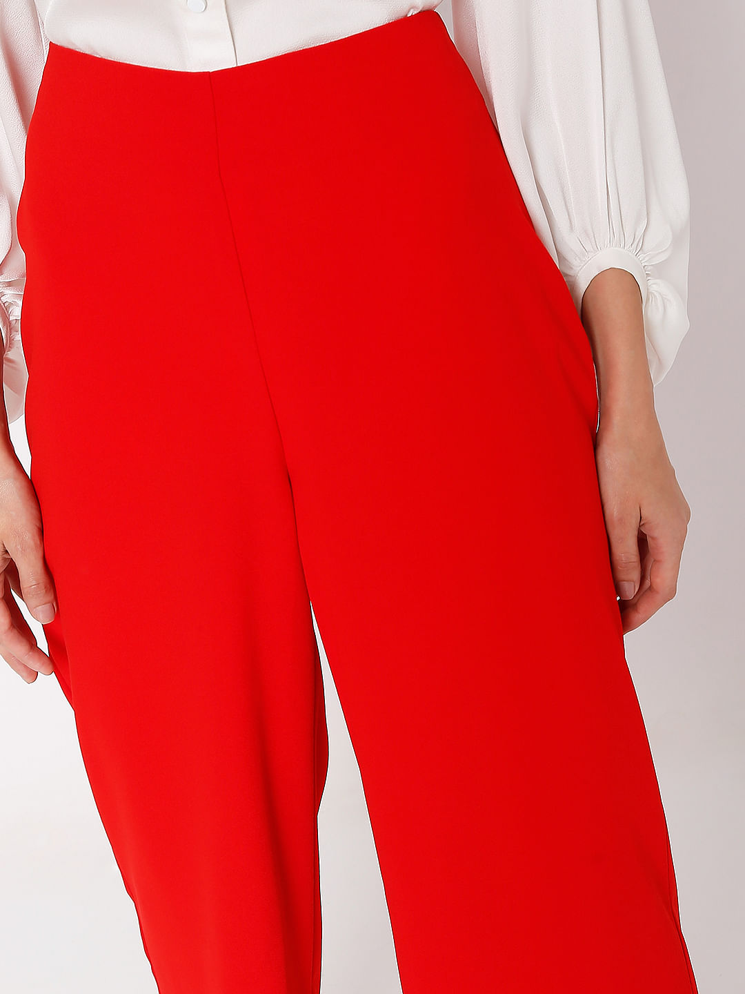 COLLUSION super high waisted wide leg tailored trousers in red  ASOS