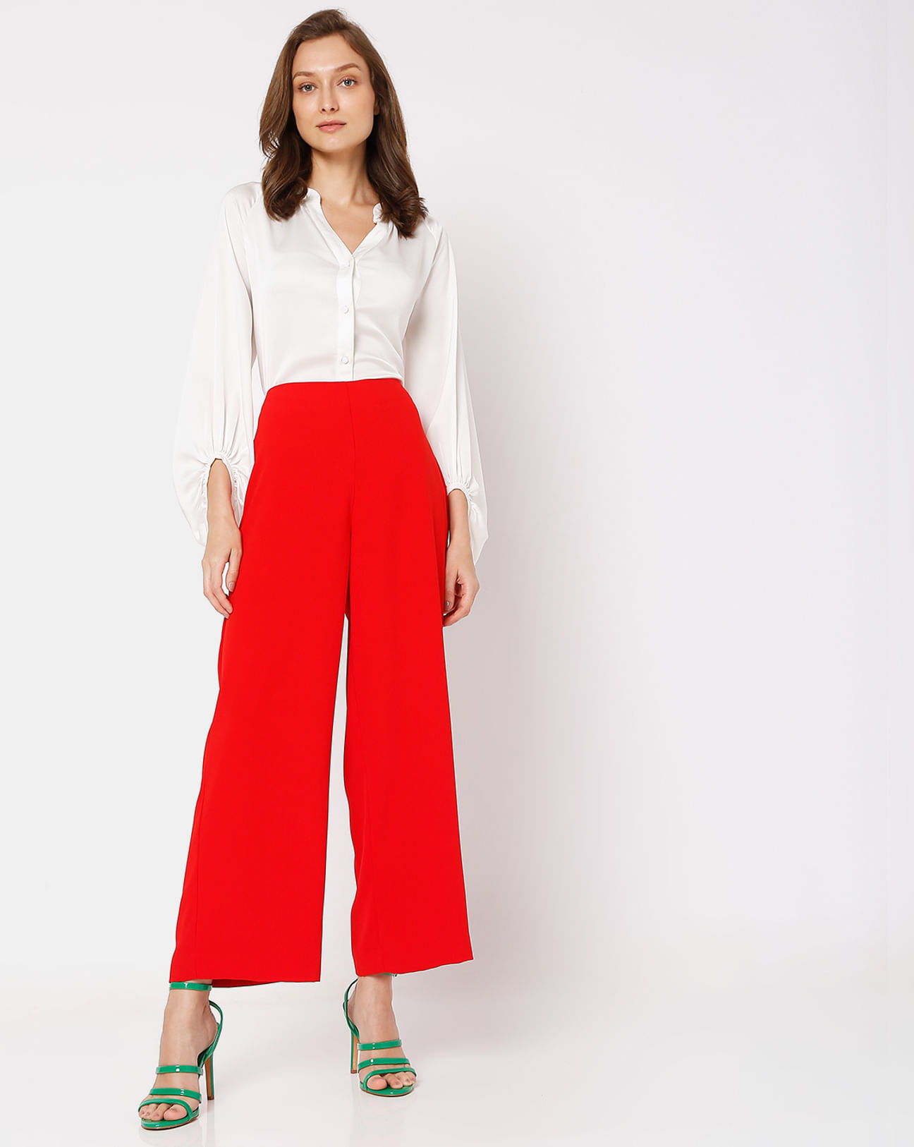 Never Fully Dressed striped trousers co-ord in pink and red