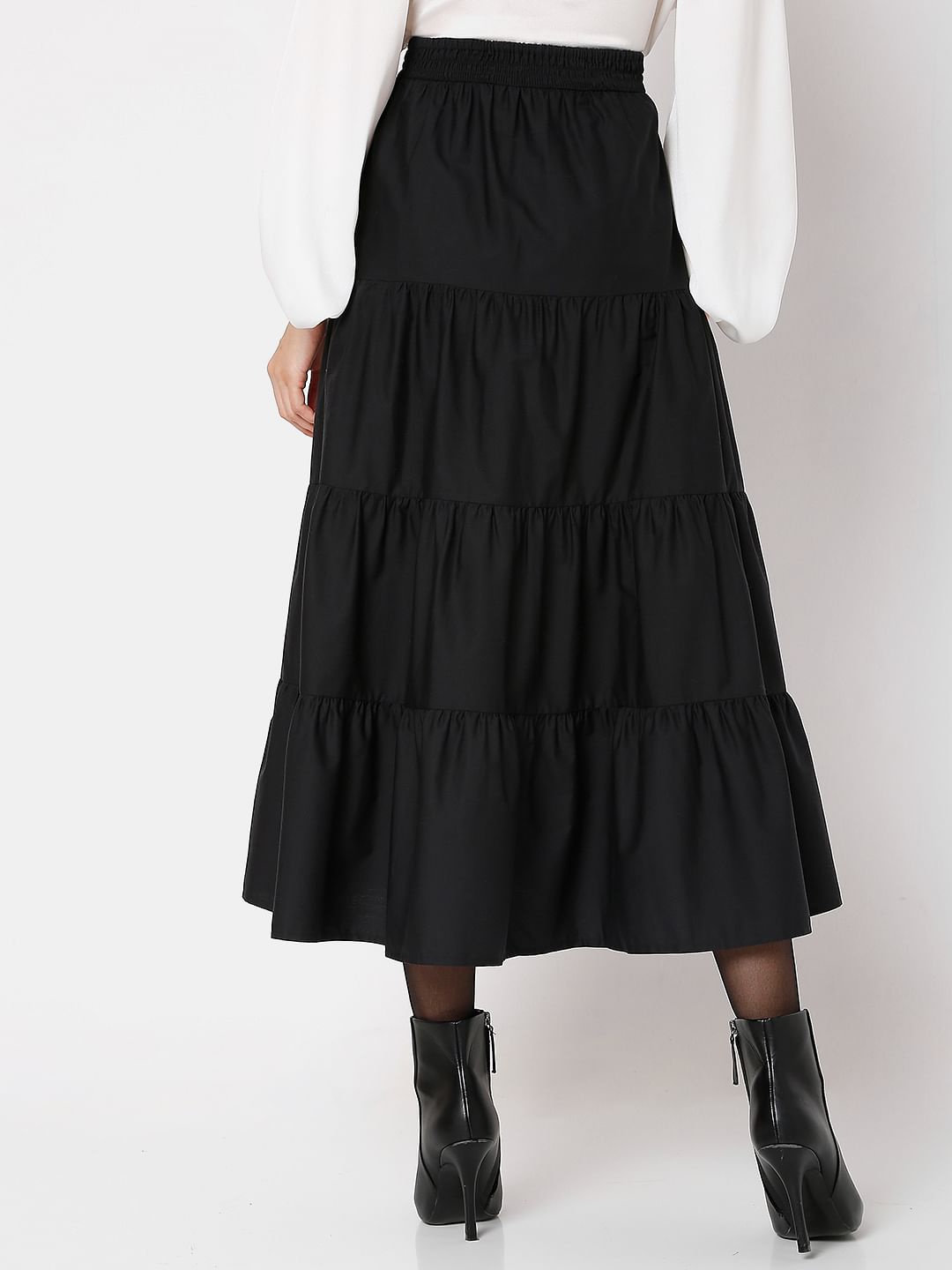 Black tiered clearance skirt