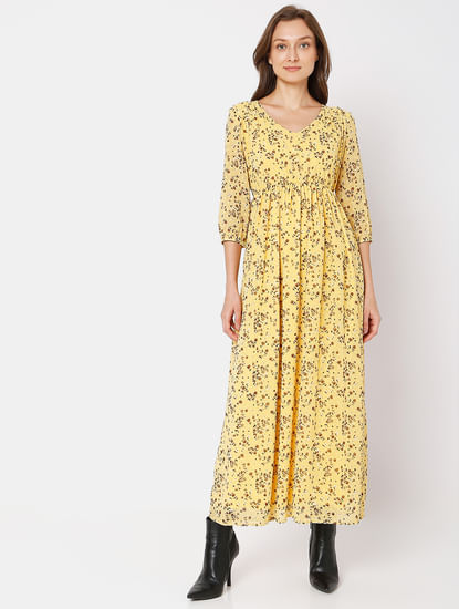 Yellow Floral Maxi Dress